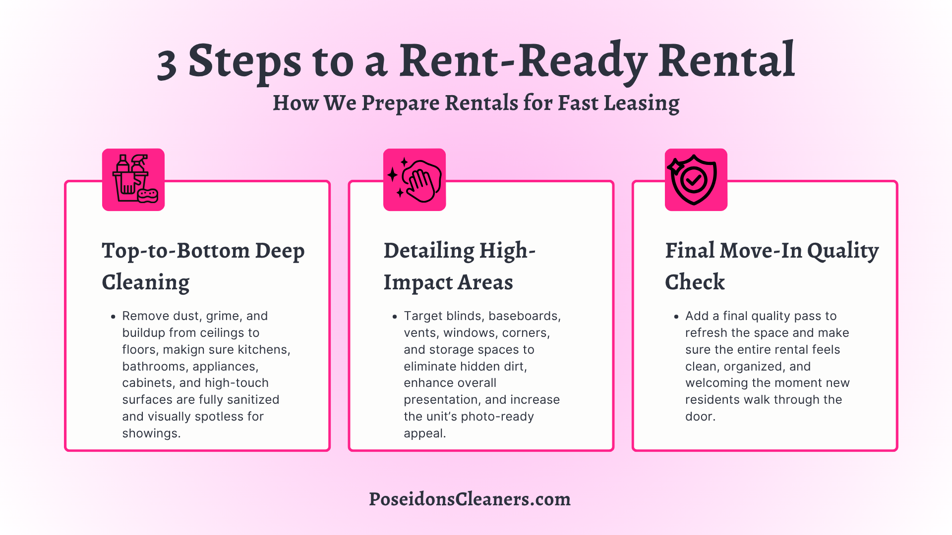 how to clean a rental unit